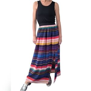 Felicity & Coco Colorful Halter Maxi Dress Cutout Back A-Line Flowy Size S